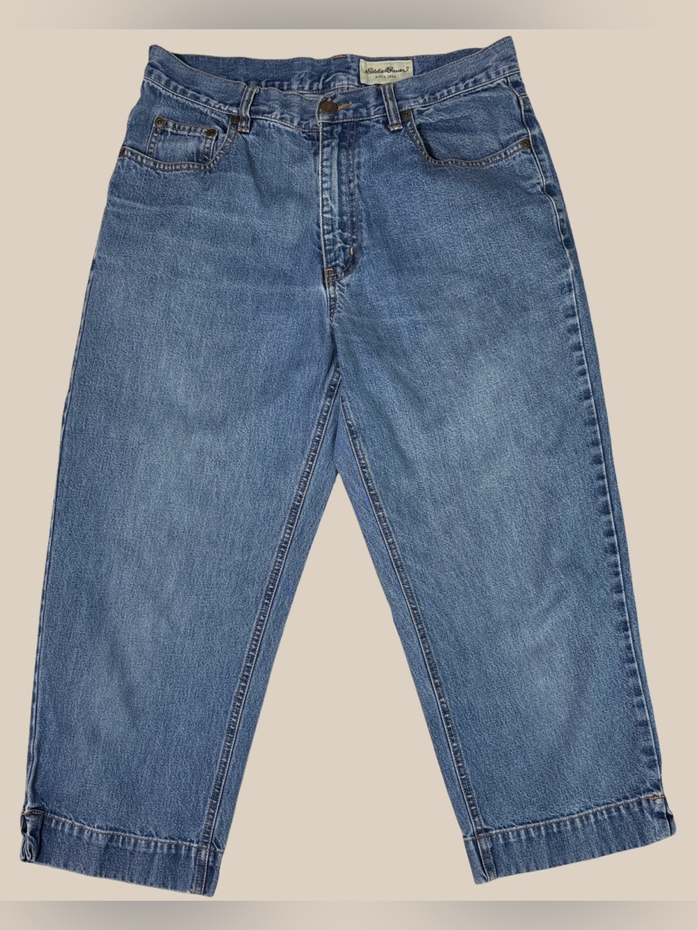 Eddie Bauer Cropped Capri Jeans Women Medium Wash Denim High Rise Normcore SZ 10